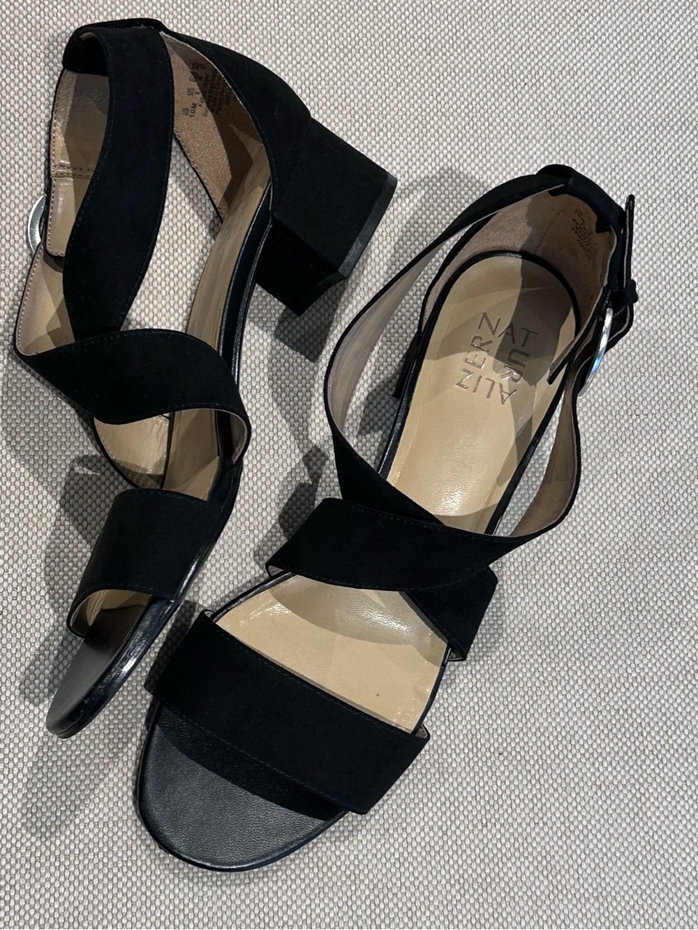NATURALIZER size 10 Black Dress Ankle Amelia Sandals Adjustable Buckle Strap NEW - Picture 5 of 11